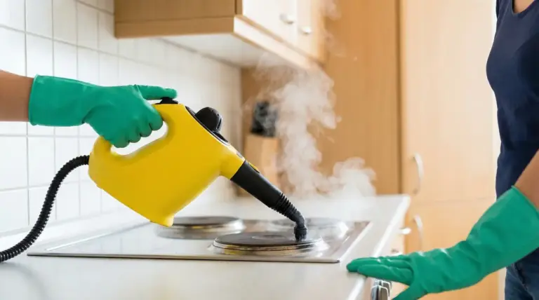 Pulizia di un fornello con un pulitore a vapore domestico